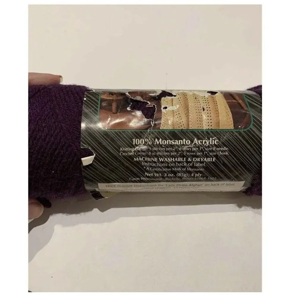 Violet Purple Yarn‎ Skein Vintage Honeyspun Wintuck Crochet Knitting Knit BET-A